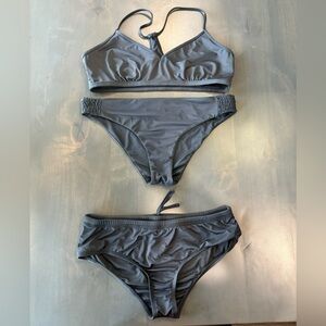 EUC Carve Design Black Bikini Set Stinson Large Top and Large & XL Bottoms Lot 3